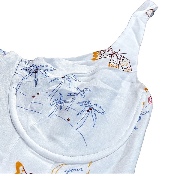 L.A. Hearts size Xs white corset mini dress with scoop neck & open back NWT - Picture 7 of 16